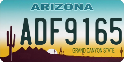 AZ license plate ADF9165