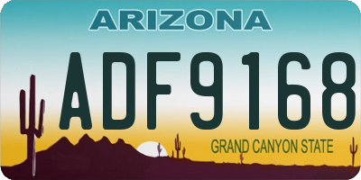 AZ license plate ADF9168