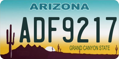 AZ license plate ADF9217