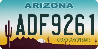 AZ license plate ADF9261