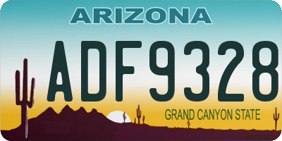 AZ license plate ADF9328
