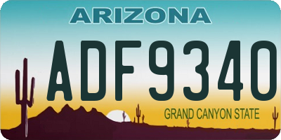 AZ license plate ADF9340
