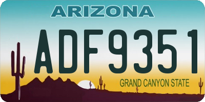 AZ license plate ADF9351