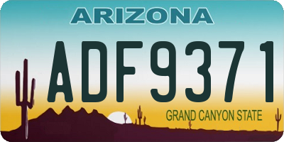 AZ license plate ADF9371