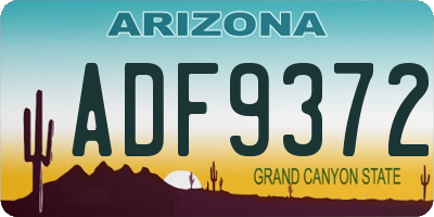 AZ license plate ADF9372