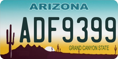 AZ license plate ADF9399