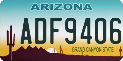AZ license plate ADF9406