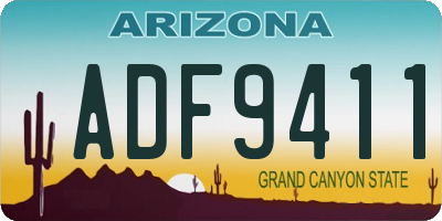 AZ license plate ADF9411