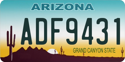 AZ license plate ADF9431