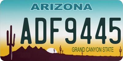 AZ license plate ADF9445