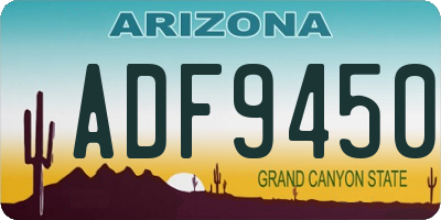 AZ license plate ADF9450
