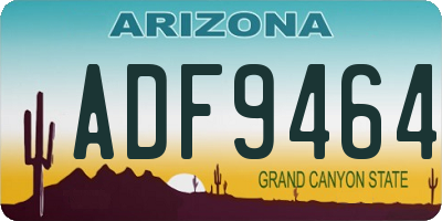 AZ license plate ADF9464