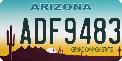 AZ license plate ADF9483