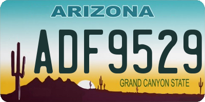 AZ license plate ADF9529