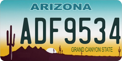 AZ license plate ADF9534