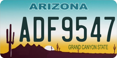 AZ license plate ADF9547