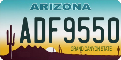 AZ license plate ADF9550