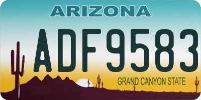 AZ license plate ADF9583