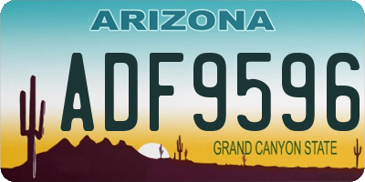 AZ license plate ADF9596