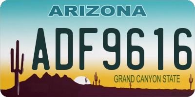 AZ license plate ADF9616