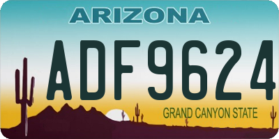 AZ license plate ADF9624