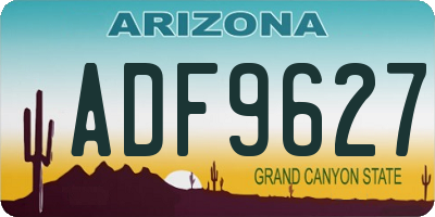 AZ license plate ADF9627