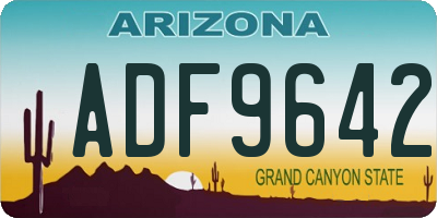 AZ license plate ADF9642