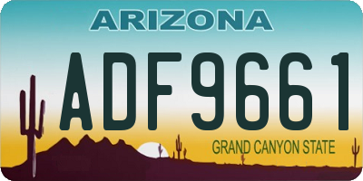 AZ license plate ADF9661