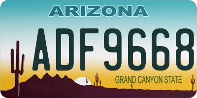 AZ license plate ADF9668