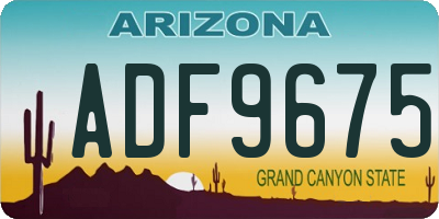 AZ license plate ADF9675