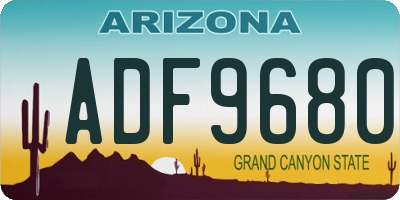 AZ license plate ADF9680