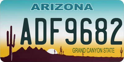 AZ license plate ADF9682