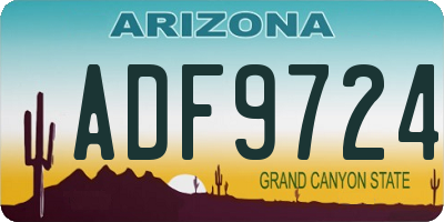 AZ license plate ADF9724