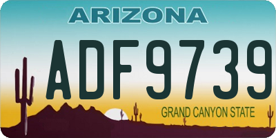 AZ license plate ADF9739