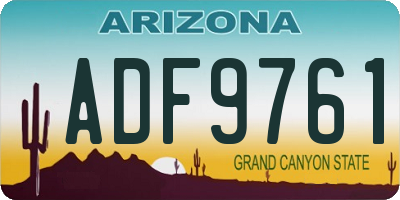 AZ license plate ADF9761