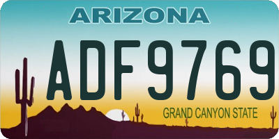 AZ license plate ADF9769