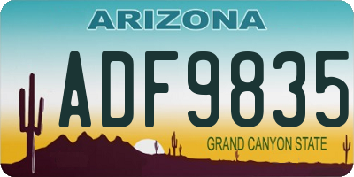 AZ license plate ADF9835