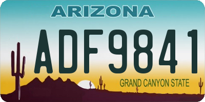 AZ license plate ADF9841