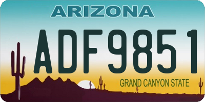 AZ license plate ADF9851