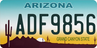 AZ license plate ADF9856