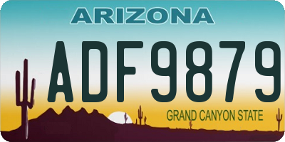 AZ license plate ADF9879