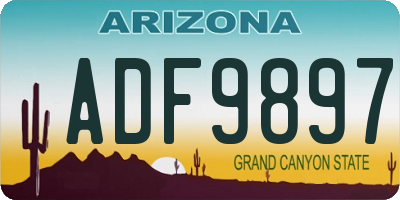 AZ license plate ADF9897