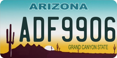 AZ license plate ADF9906