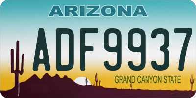 AZ license plate ADF9937