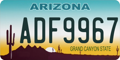AZ license plate ADF9967