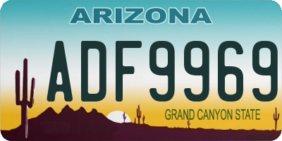 AZ license plate ADF9969