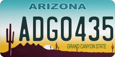 AZ license plate ADG0435