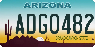 AZ license plate ADG0482