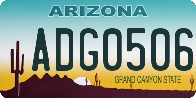 AZ license plate ADG0506