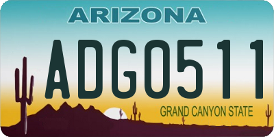 AZ license plate ADG0511